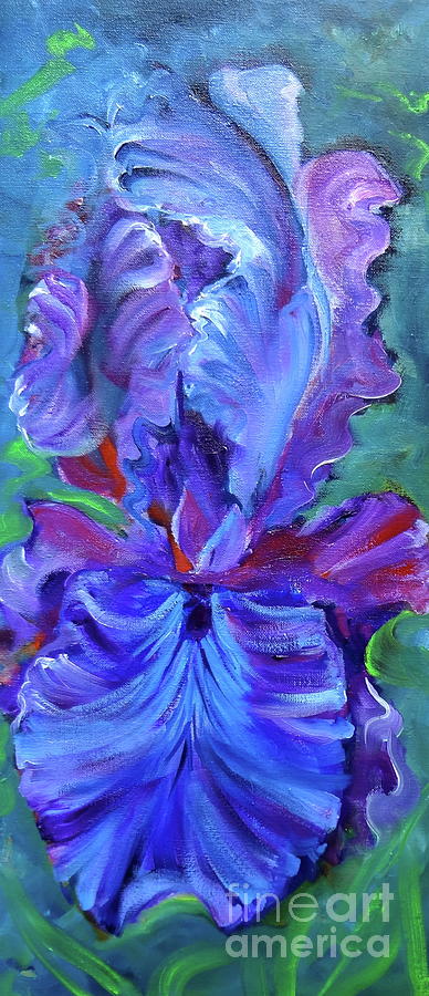 Iris Painting - Purple Iris  by Jenny Lee