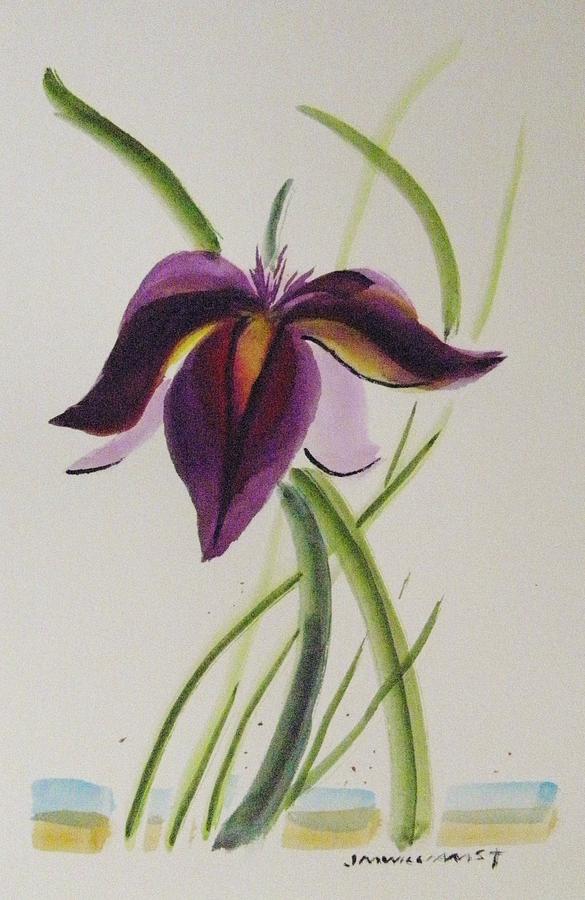Purple Iris Painting by John Williams