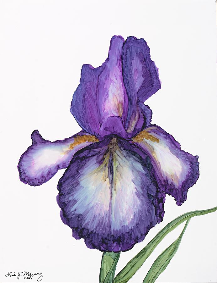 Iris Painting - Purple Iris by Lisa  Marsing