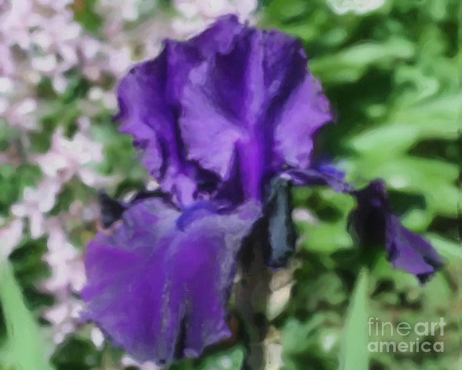 Purple Iris Painting by Smilin Eyes Treasures