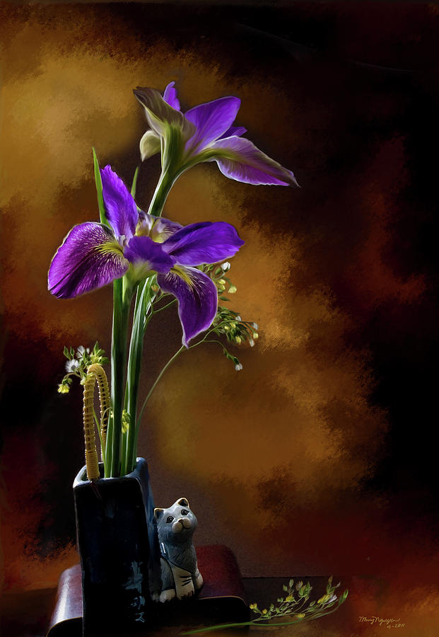 Purple Iris Digital Art by Thanh Thuy Nguyen