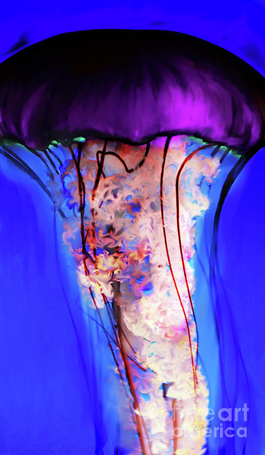 Purple Jellyfish Digital Art by Lisa Redfern