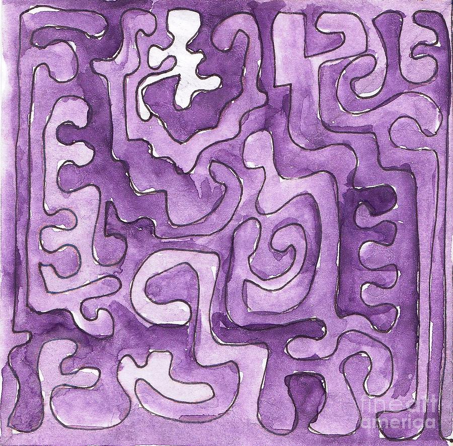 Abstract Painting - Purple Labyrinth by Nyna Niny