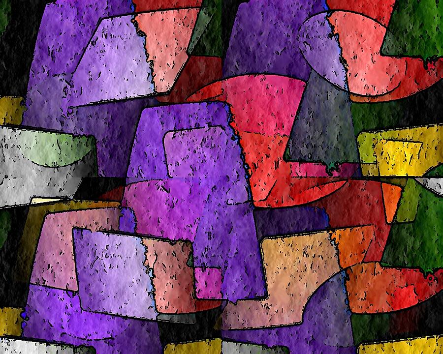 Purple Layers of Abstract Digital Art by Terry Mulligan