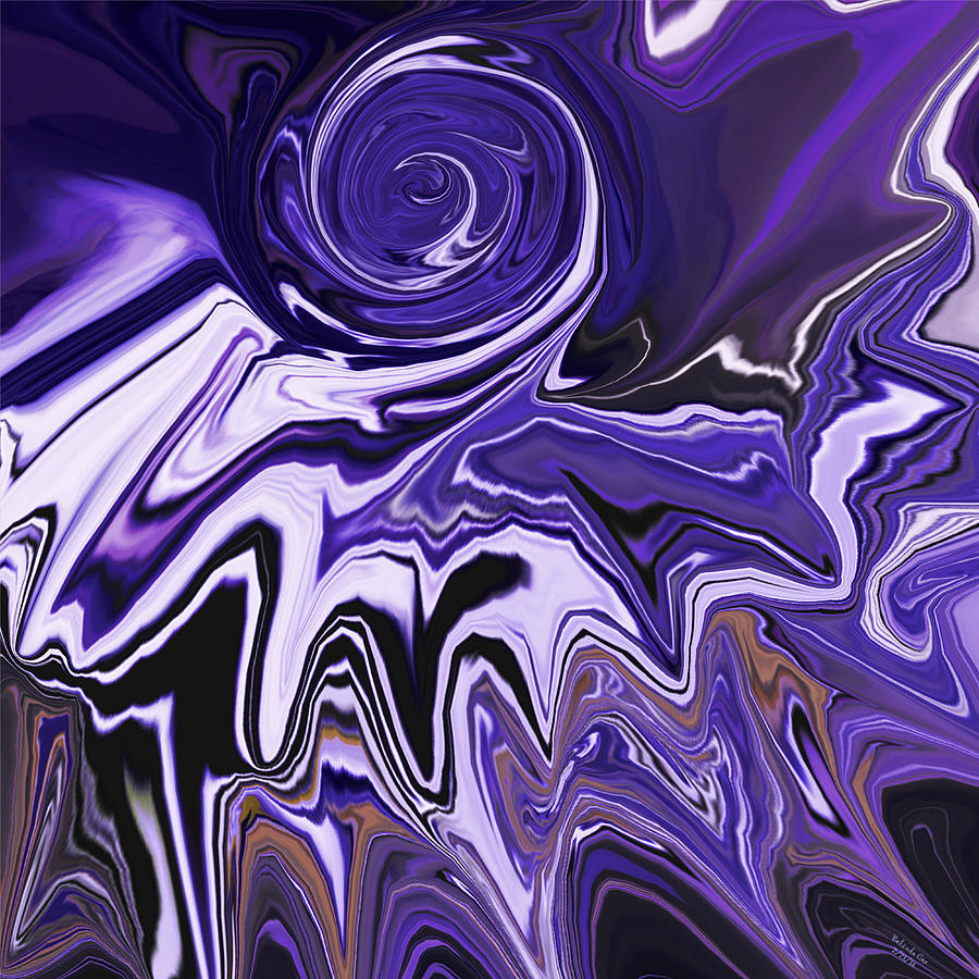 Purple Liquid Chrome Digital Art by Artful Oasis