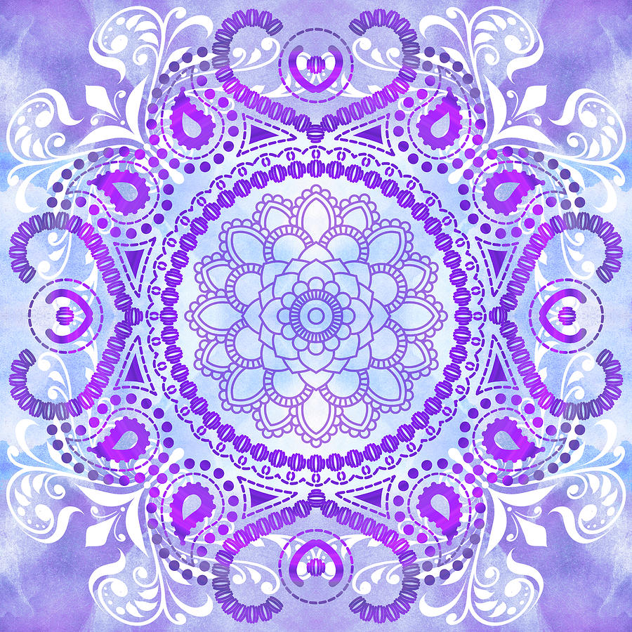 Lotus Digital Art - Purple Lotus Mandala by Tammy Wetzel