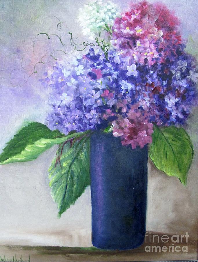 Purple Majesty Hydrandeas Painting by Barbara Haviland