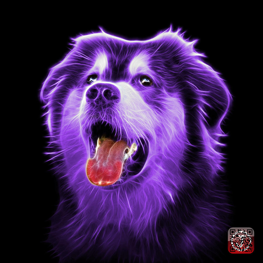 Purple Malamute Dog Art - 6536 - BB Painting by James Ahn