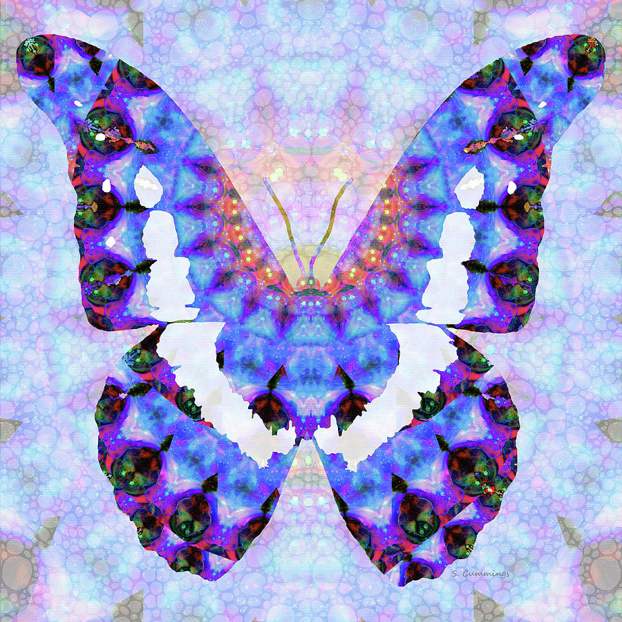 Purple Mandala Butterfly Art by Sharon Cummings Painting by Sharon Cummings