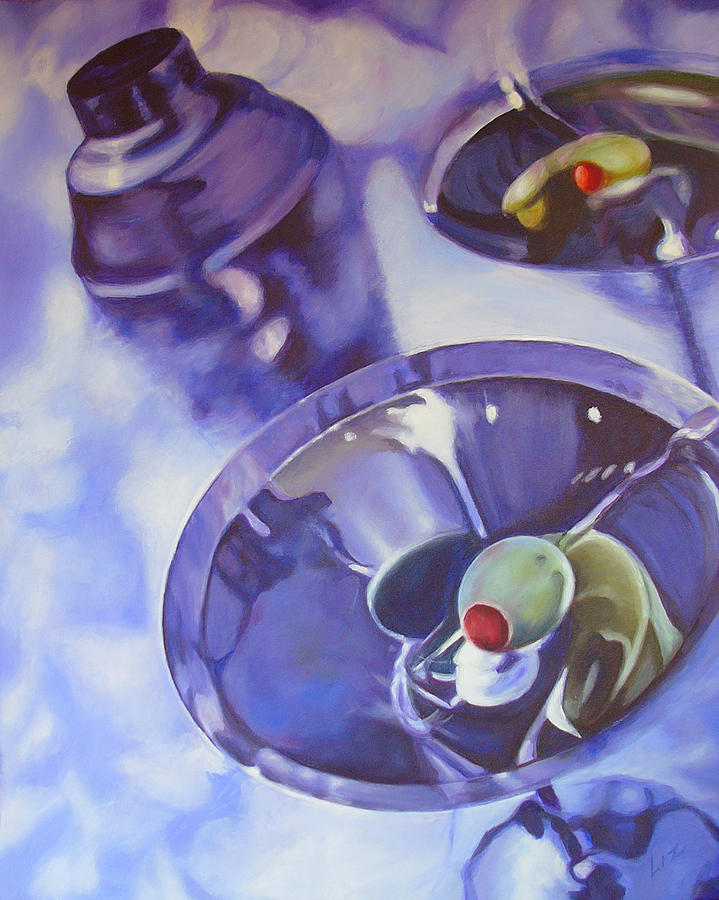 Purple Martini Painting by Liz Zahara