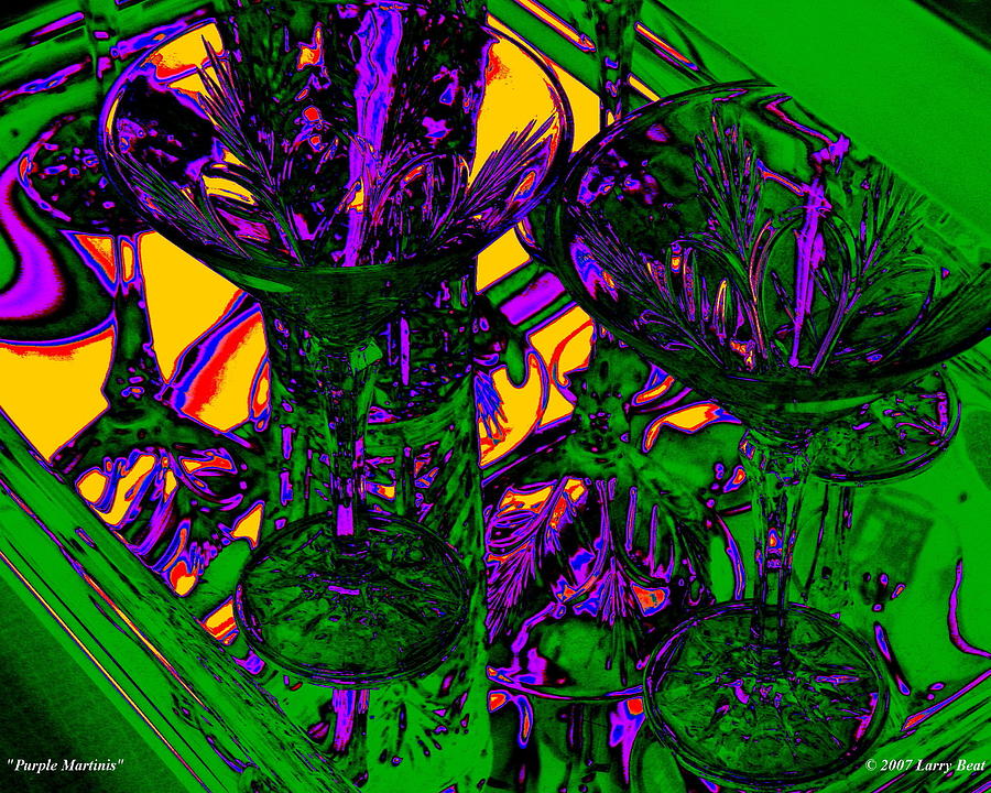 Purple Martinis Digital Art by Larry Beat