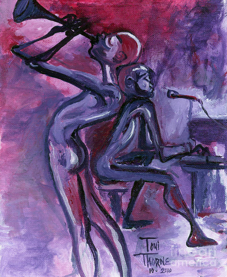 Purple Mood Painting by Toni Thorne