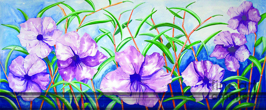 Purple Morning Flower Painting by Kandyce Waltensperger