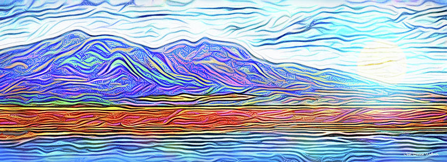 Purple Mountain Moonrise - Boulder Colorado Digital Art by Joel Bruce Wallach