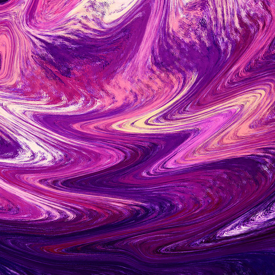 Purple Mountains Reflection Abstract  Painting by Irina Sztukowski