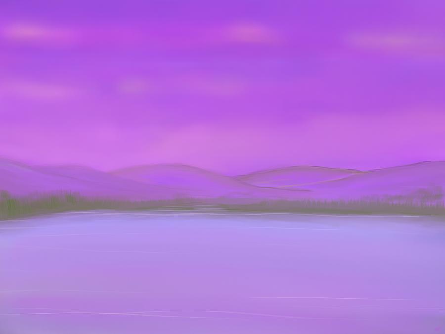 Purple Mountains Painting by Roxy Riou