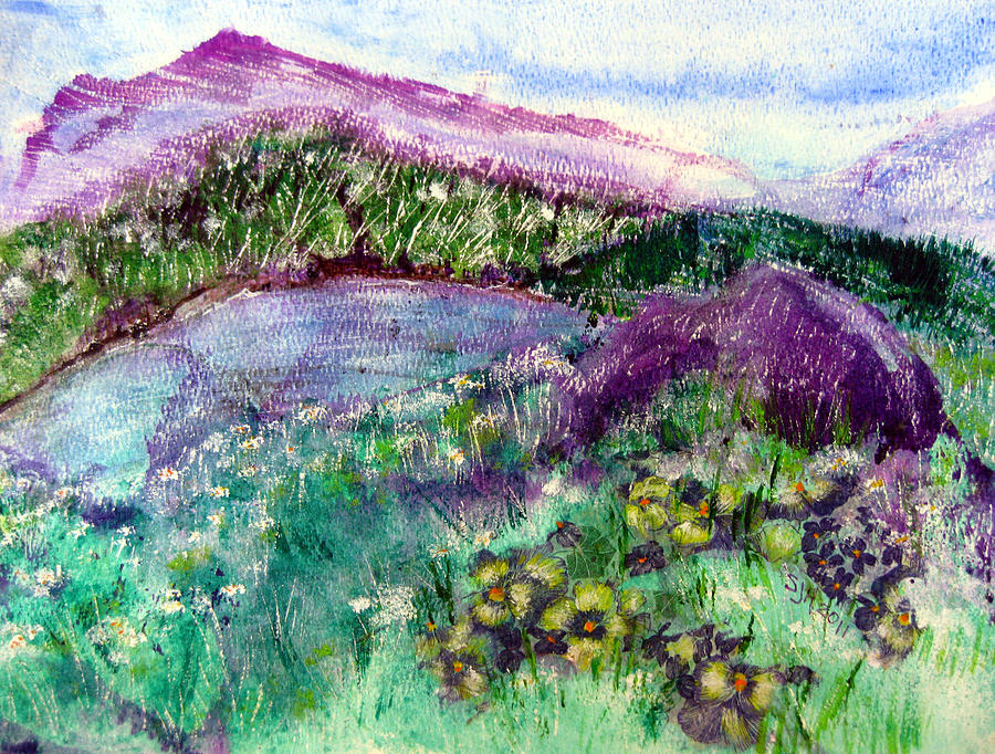 Purple Mountains Painting by Sarah Hornsby