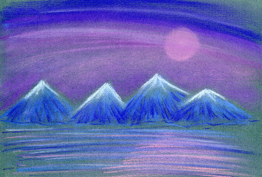 Mountain Painting - Purple Night 3 by Hakon Soreide