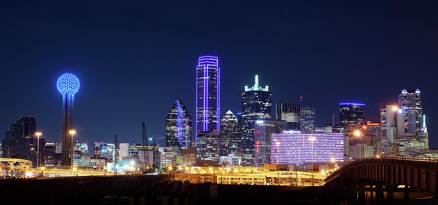 Purple Night Dallas Skyline 020218 Photograph by Rospotte Photography