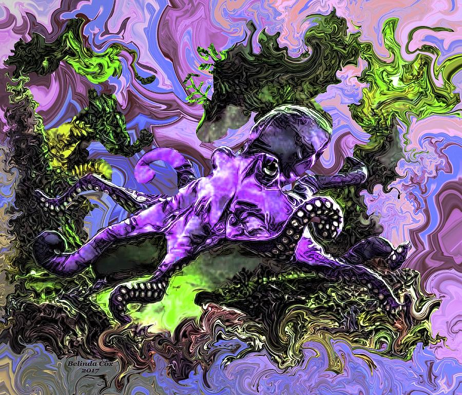 Purple Octopus Digital Art by Artful Oasis