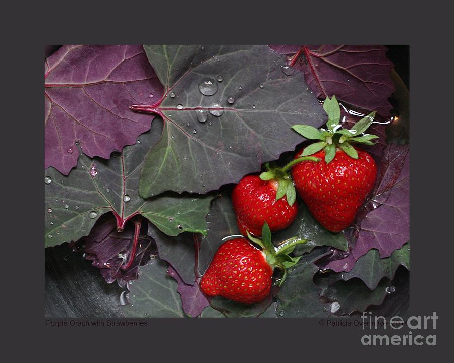 Purple Orach with Strawberries Photograph by Patricia Overmoyer