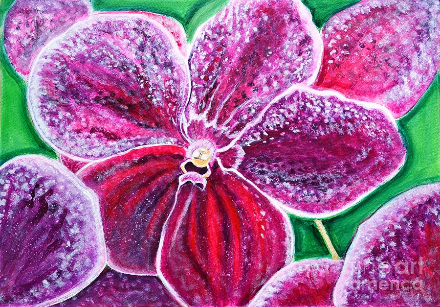 Purple Orchid bloom Painting by Manjiri Kanvinde