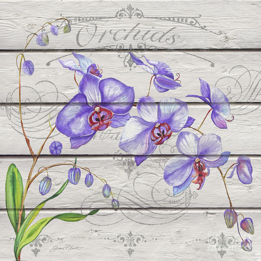 Purple Orchids-JP3924 Painting by Jean Plout