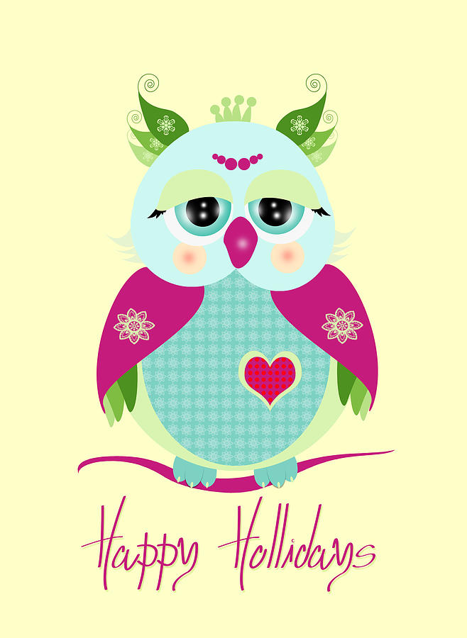 Purple Owl Digital Art by Isabel Salvador