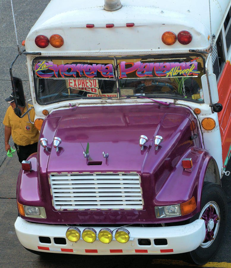 Purple Panama Bus Photograph by Douglas Pike