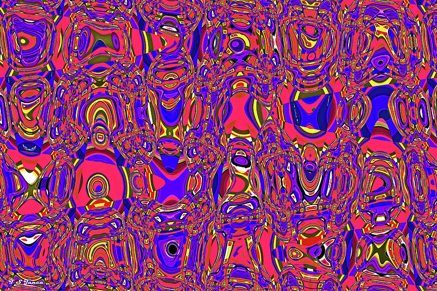 Purple  Panel Abstract #4 Digital Art by Tom Janca
