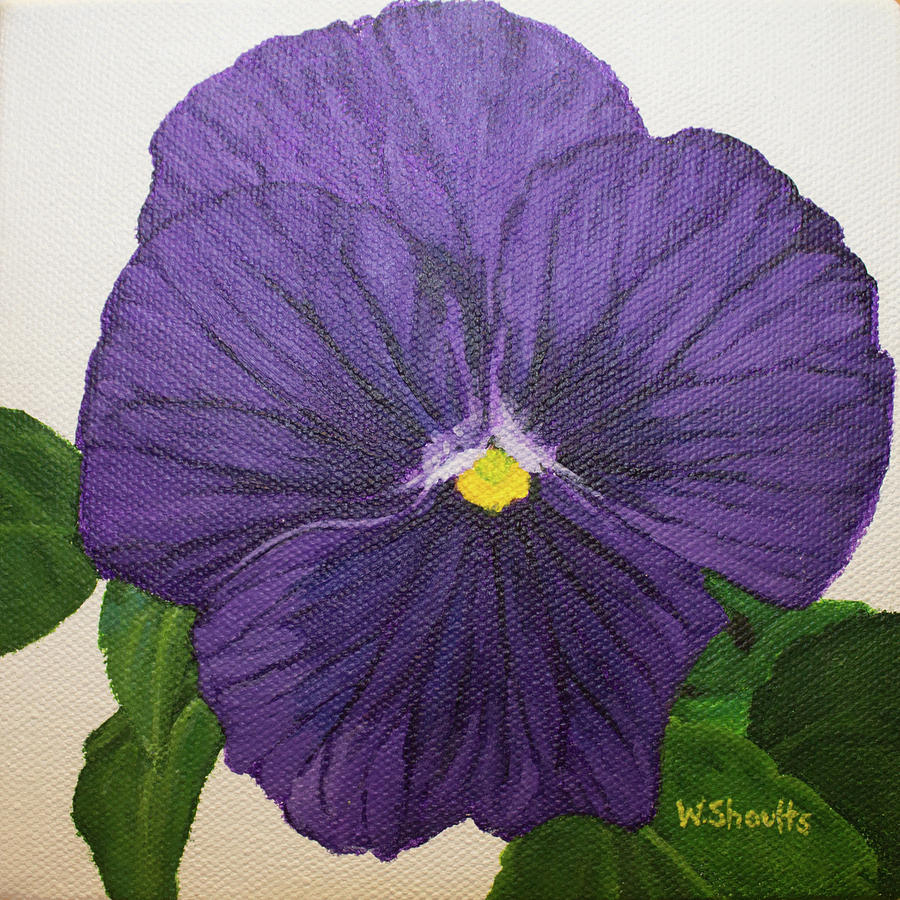 Purple Pansy Painting by Wendy Shoults