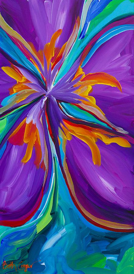 Flowers Still Life Painting - Purple Pedals by Beth Cooper