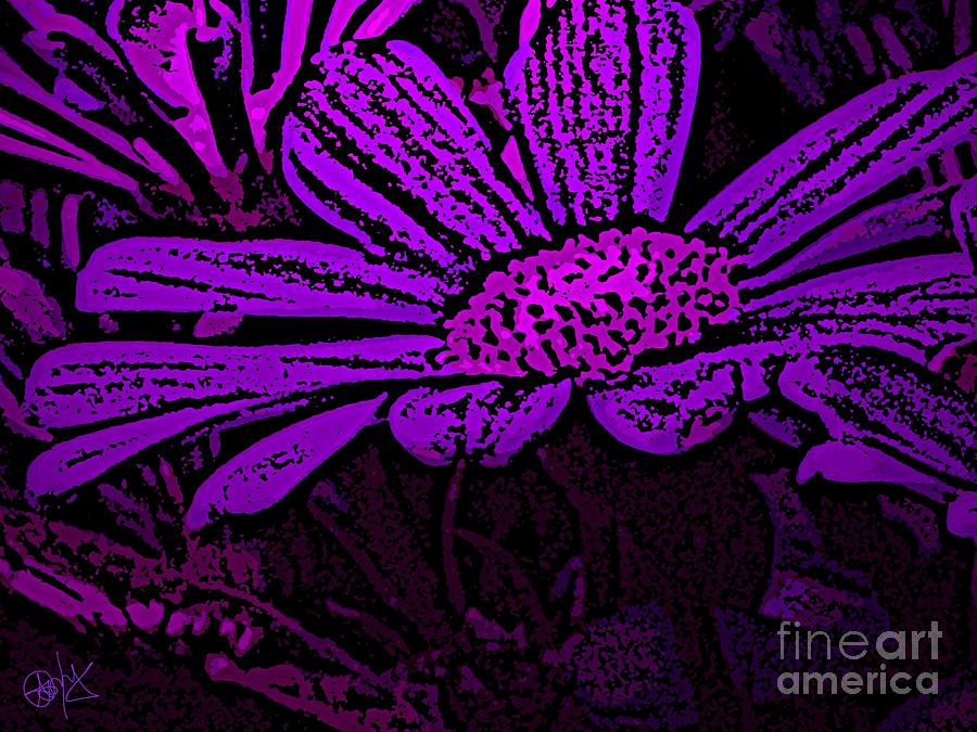 Purple Petals Mixed Media by Roxy Riou