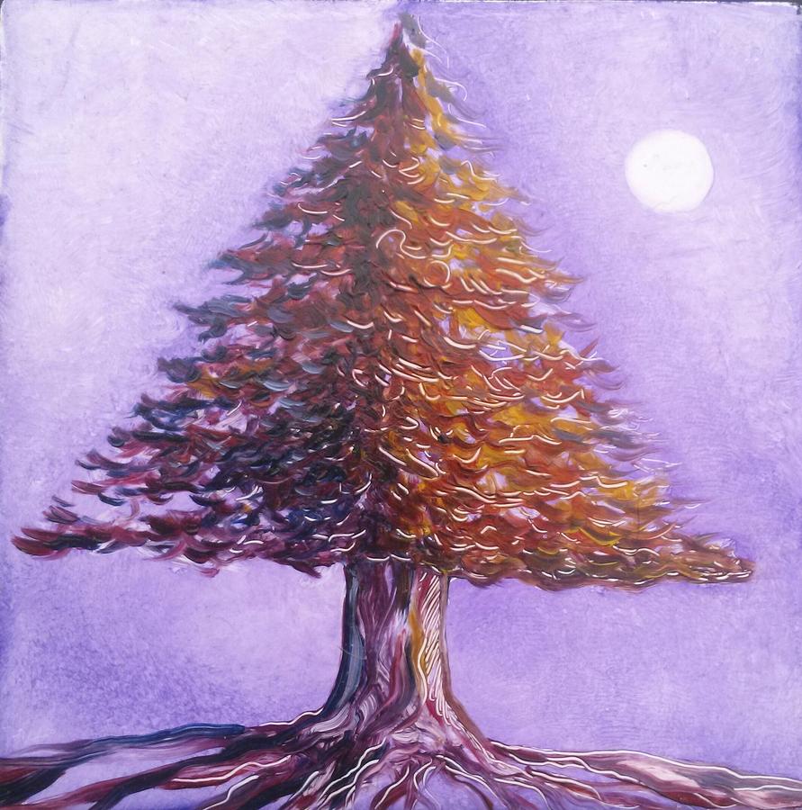 Purple Painting - Purple Pine by Karen Doyle Purple Painting - Purple Pine by Karen Doyle