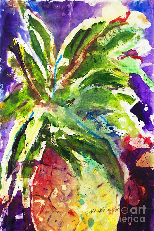 Purple Pineapple Painting by Julie Kerns Schaper - Printscapes