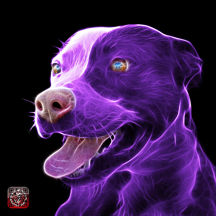 Purple Pit Bull Fractal Pop Art - 7773 - F - BB Mixed Media by James Ahn