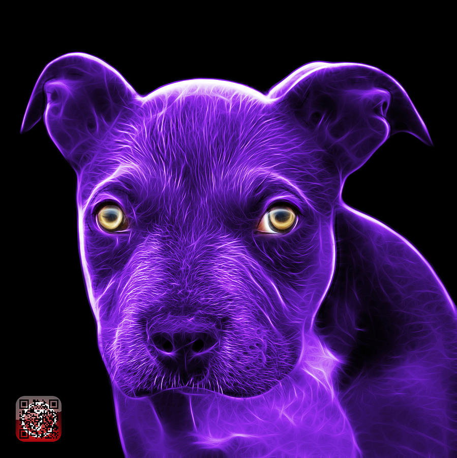 Purple Pitbull puppy pop art - 7085 BB Painting by James Ahn