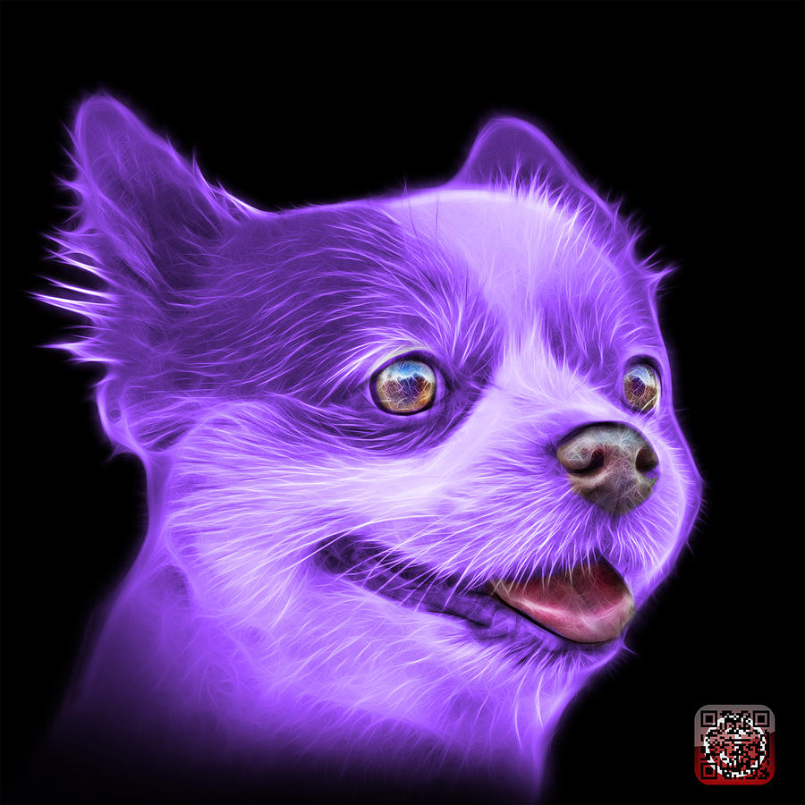 Purple Pomeranian dog art 4584 - BB Painting by James Ahn