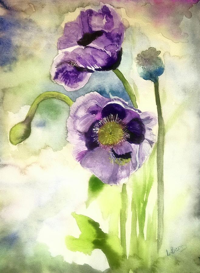 Purple Poppies Painting by Lisa Berry | Fine Art America