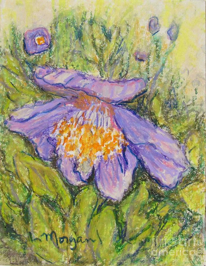 Purple Poppy Painting by Laurie Morgan