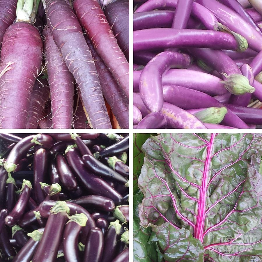 Carrot Photograph - Purple Produce Fresh Market Art by GJ Glorijean