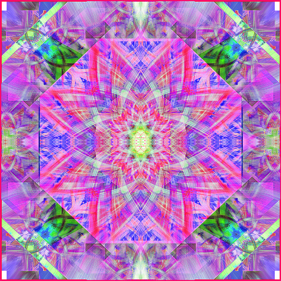 Purple Digital Art - Purple Quilt Block by Mary H Sesniak