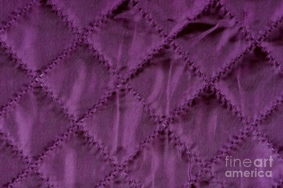 Purple quilted cloth texture Photograph by Arletta Cwalina