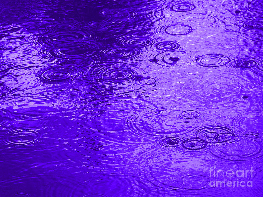Purple Rain Droplets Painting by Vintage Collectables