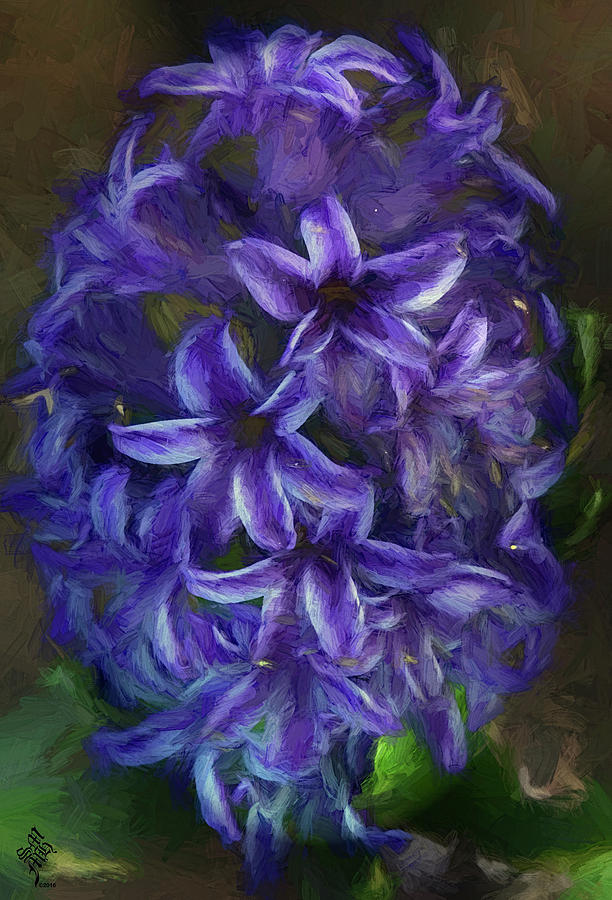 Purple Rain Flower Painting Digital Art by Syed Muhammad Munir ul Haq