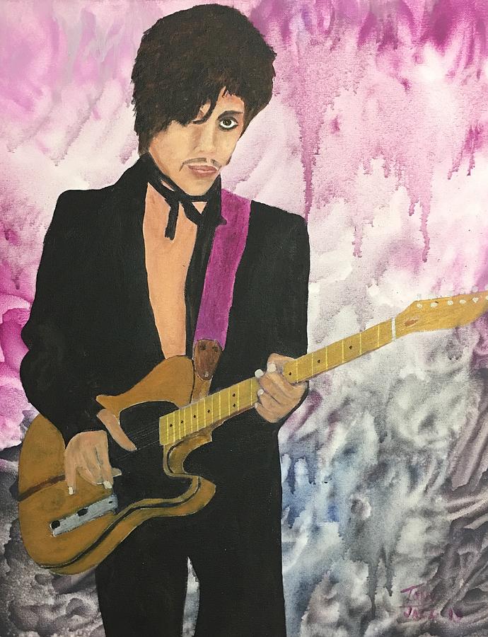 Prince Musician Painting - Purple Rain by Tony Rodriguez