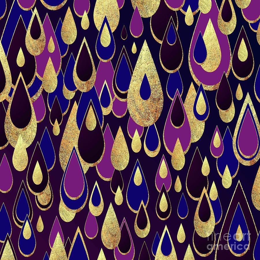 Purple Sapphire Rain Digital Art by Zaira Dzhaubaeva