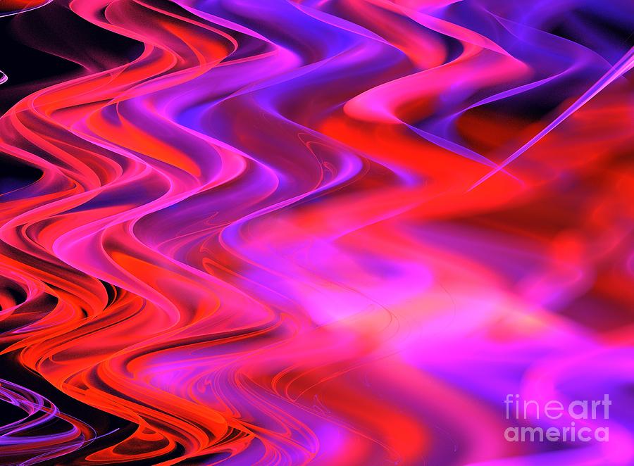 Abstract Digital Art - Purple Red River by Kim Sy Ok