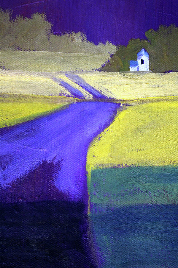 Purple Road Abstract Landscape Painting Painting by Nancy Merkle