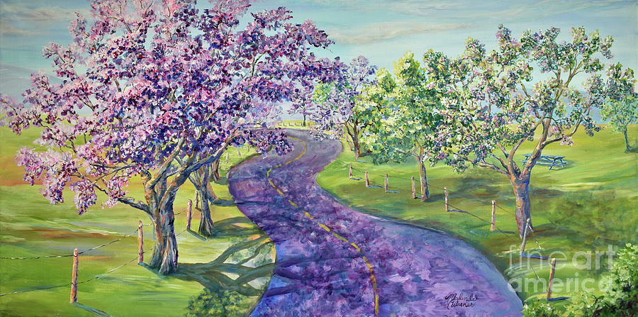 Purple Road - Springtime Painting by Malanda Warner